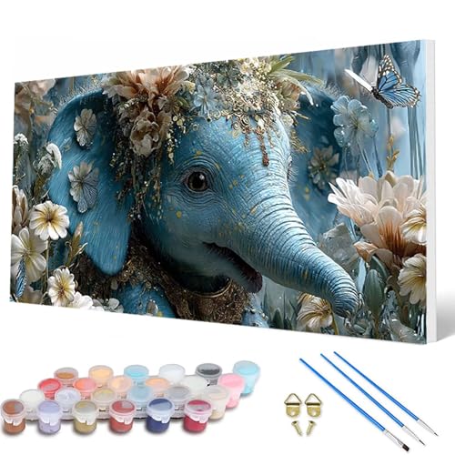 Malen Nach Zahlen Erwachsene, Elefant Malen Nach Zahlen Tiere Paint by Numbers DIY Bastelset Erwachsene Mit 3 Pinseln und Acrylfarben für Deko Wohnzimmer, Geschenke für Frauen 40X80 CM -hcw2507QA Malen Nach Zahlen Erwachsene, Elefant Malen Nach Zahlen Tiere Paint by Numbers DIY Bastelset Erwachsene Mit 3 Pinseln und Acrylfarben für Deko Wohnzimmer, Geschenke für Frauen 40X80 CM -hcw2507QA von HCWBDWOU
