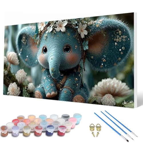 Malen Nach Zahlen Erwachsene, Elefant Malen Nach Zahlen Tiere Paint by Numbers DIY Bastelset Erwachsene Mit 3 Pinseln und Acrylfarben für Deko Wohnzimmer, Geschenke für Frauen 60X120CM -hcw25078B Malen Nach Zahlen Erwachsene, Elefant Malen Nach Zahlen Tiere Paint by Numbers DIY Bastelset Erwachsene Mit 3 Pinseln und Acrylfarben für Deko Wohnzimmer, Geschenke für Frauen 60X120CM -hcw25078B von HCWBDWOU