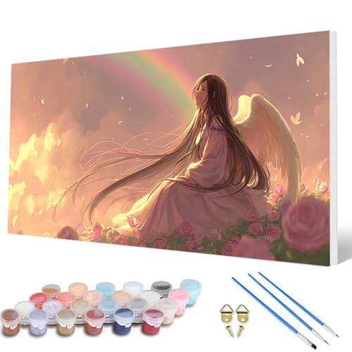 Malen Nach Zahlen Erwachsene, Engel Malen Nach Zahlen Regenbogen Paint by Numbers DIY Bastelset Erwachsene Mit 3 Pinseln und Acrylfarben für Deko Wohnzimmer, Geschenke für Frauen 60X120 CM -hcw2507OR Malen Nach Zahlen Erwachsene, Engel Malen Nach Zahlen Regenbogen Paint by Numbers DIY Bastelset Erwachsene Mit 3 Pinseln und Acrylfarben für Deko Wohnzimmer, Geschenke für Frauen 60X120 CM -hcw2507OR von HCWBDWOU