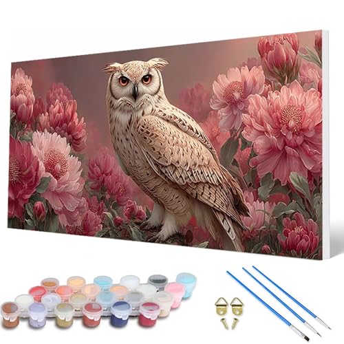 Malen Nach Zahlen Erwachsene, Eule Malen Nach Zahlen Blumen Paint by Numbers DIY Bastelset Erwachsene Mit 3 Pinseln und Acrylfarben für Deko Wohnzimmer, Geschenke für Frauen 40X80 CM -hcw250751 Malen Nach Zahlen Erwachsene, Eule Malen Nach Zahlen Blumen Paint by Numbers DIY Bastelset Erwachsene Mit 3 Pinseln und Acrylfarben für Deko Wohnzimmer, Geschenke für Frauen 40X80 CM -hcw250751 von HCWBDWOU