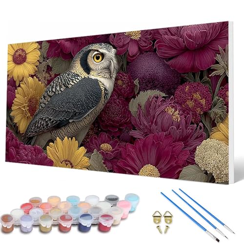 Malen Nach Zahlen Erwachsene, Eule Malen Nach Zahlen Blumen Paint by Numbers DIY Bastelset Erwachsene Mit 3 Pinseln und Acrylfarben für Deko Wohnzimmer, Geschenke für Frauen 60X120 CM -hcw25070R Malen Nach Zahlen Erwachsene, Eule Malen Nach Zahlen Blumen Paint by Numbers DIY Bastelset Erwachsene Mit 3 Pinseln und Acrylfarben für Deko Wohnzimmer, Geschenke für Frauen 60X120 CM -hcw25070R von HCWBDWOU