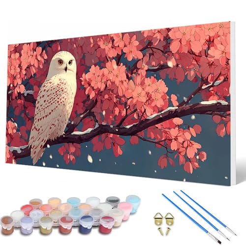 Malen Nach Zahlen Erwachsene, Eule Malen Nach Zahlen Blumenn Paint by Numbers DIY Bastelset Erwachsene Mit 3 Pinseln und Acrylfarben für Deko Wohnzimmer, Geschenke für Frauen 40X80 CM -hcw25070N Malen Nach Zahlen Erwachsene, Eule Malen Nach Zahlen Blumenn Paint by Numbers DIY Bastelset Erwachsene Mit 3 Pinseln und Acrylfarben für Deko Wohnzimmer, Geschenke für Frauen 40X80 CM -hcw25070N von HCWBDWOU