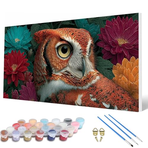 Malen Nach Zahlen Erwachsene, Eule Malen Nach Zahlen Blumenn Paint by Numbers DIY Bastelset Erwachsene Mit 3 Pinseln und Acrylfarben für Deko Wohnzimmer, Geschenke für Frauen 60X120CM -hcw2507G1 Malen Nach Zahlen Erwachsene, Eule Malen Nach Zahlen Blumenn Paint by Numbers DIY Bastelset Erwachsene Mit 3 Pinseln und Acrylfarben für Deko Wohnzimmer, Geschenke für Frauen 60X120CM -hcw2507G1 von HCWBDWOU