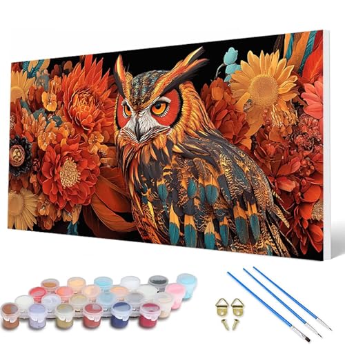 Malen Nach Zahlen Erwachsene, Eule Malen Nach Zahlen Tiere Paint by Numbers DIY Bastelset Erwachsene Mit 3 Pinseln und Acrylfarben für Deko Wohnzimmer, Geschenke für Frauen 60X120 CM -hcw25078N Malen Nach Zahlen Erwachsene, Eule Malen Nach Zahlen Tiere Paint by Numbers DIY Bastelset Erwachsene Mit 3 Pinseln und Acrylfarben für Deko Wohnzimmer, Geschenke für Frauen 60X120 CM -hcw25078N von HCWBDWOU