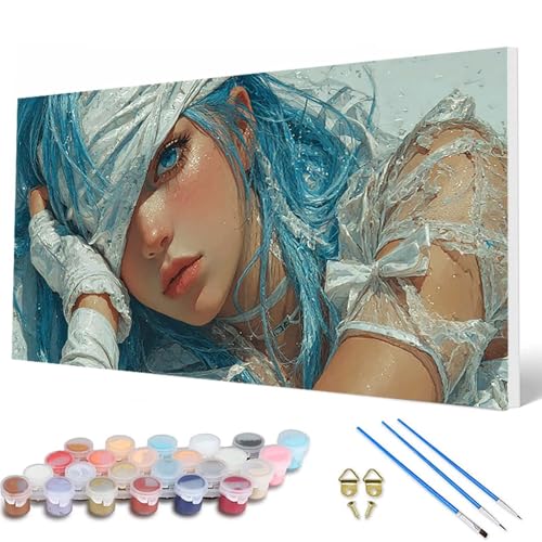 Malen Nach Zahlen Erwachsene, Frau Malen Nach Zahlen Abstrakt Paint by Numbers DIY Bastelset Erwachsene Mit 3 Pinseln und Acrylfarben für Deko Wohnzimmer, Geschenke für Frauen 100 x 200 cm -hcw2507B1 von HCWBDWOU