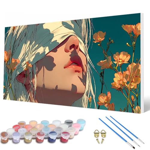 Malen Nach Zahlen Erwachsene, Frau Malen Nach Zahlen Blumenn Paint by Numbers DIY Bastelset Erwachsene Mit 3 Pinseln und Acrylfarben für Deko Wohnzimmer, Geschenke für Frauen 40X80CM -hcw2507VW Malen Nach Zahlen Erwachsene, Frau Malen Nach Zahlen Blumenn Paint by Numbers DIY Bastelset Erwachsene Mit 3 Pinseln und Acrylfarben für Deko Wohnzimmer, Geschenke für Frauen 40X80CM -hcw2507VW von HCWBDWOU