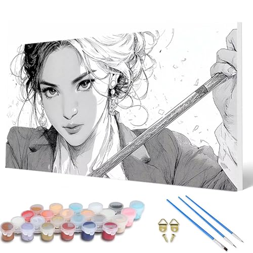Malen Nach Zahlen Erwachsene, Frau Malen Nach Zahlen Landschaft Paint by Numbers DIY Bastelset Erwachsene Mit 3 Pinseln und Acrylfarben für Deko Wohnzimmer, Geschenke für Frauen 40 x 80 cm -hcw250773 von HCWBDWOU
