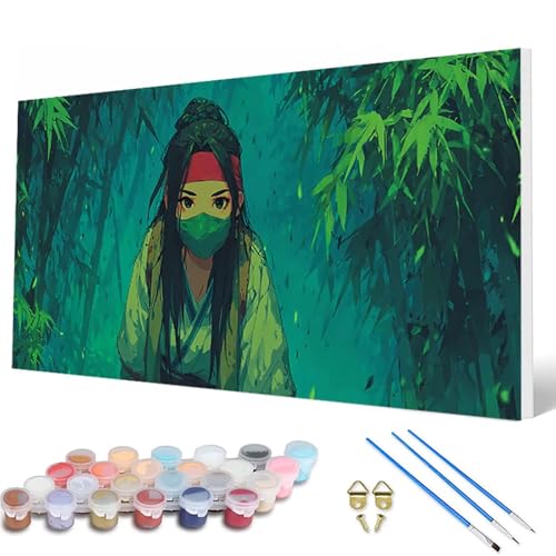 Malen Nach Zahlen Erwachsene, Frau Malen Nach Zahlen Landschaft Paint by Numbers DIY Bastelset Erwachsene Mit 3 Pinseln und Acrylfarben für Deko Wohnzimmer, Geschenke für Frauen 80X160 CM -hcw25073M von HCWBDWOU