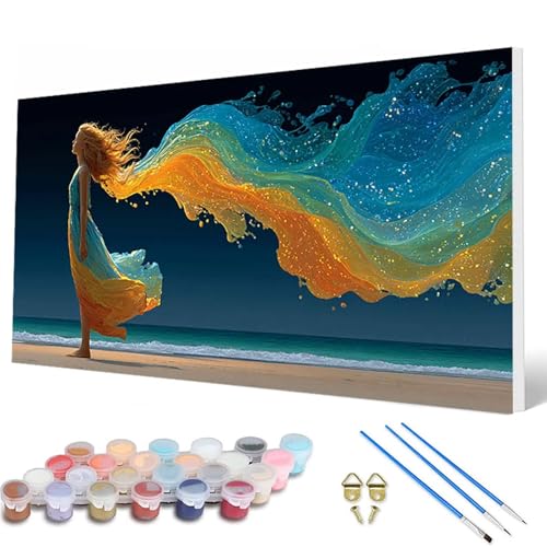 Malen Nach Zahlen Erwachsene, Frau Malen Nach Zahlen Meer Paint by Numbers DIY Bastelset Erwachsene Mit 3 Pinseln und Acrylfarben für Deko Wohnzimmer, Geschenke für Frauen 40 x 80 cm -hcw2507CF Malen Nach Zahlen Erwachsene, Frau Malen Nach Zahlen Meer Paint by Numbers DIY Bastelset Erwachsene Mit 3 Pinseln und Acrylfarben für Deko Wohnzimmer, Geschenke für Frauen 40 x 80 cm -hcw2507CF von HCWBDWOU