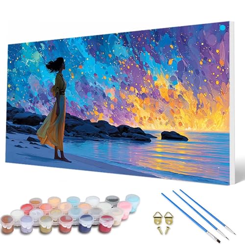 Malen Nach Zahlen Erwachsene, Frau Malen Nach Zahlen Meer Paint by Numbers DIY Bastelset Erwachsene Mit 3 Pinseln und Acrylfarben für Zimmer Deko Wohnzimmer, Geschenke für Frauen 40X80 CM -hcw25071A Malen Nach Zahlen Erwachsene, Frau Malen Nach Zahlen Meer Paint by Numbers DIY Bastelset Erwachsene Mit 3 Pinseln und Acrylfarben für Zimmer Deko Wohnzimmer, Geschenke für Frauen 40X80 CM -hcw25071A von HCWBDWOU
