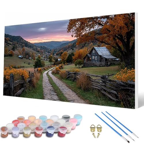 Malen Nach Zahlen Erwachsene, Herbst Malen Nach Zahlen Landschaft Paint by Numbers DIY Bastelset Erwachsene Mit Pinseln und Acrylfarben für Deko Wohnzimmer, Geschenke für Frauen 40 x 80 cm -hcw2507YH Malen Nach Zahlen Erwachsene, Herbst Malen Nach Zahlen Landschaft Paint by Numbers DIY Bastelset Erwachsene Mit Pinseln und Acrylfarben für Deko Wohnzimmer, Geschenke für Frauen 40 x 80 cm -hcw2507YH von HCWBDWOU