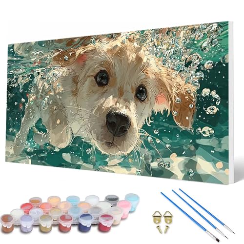 Malen Nach Zahlen Erwachsene, Hund Malen Nach Zahlen Tiere Paint by Numbers DIY Bastelset Erwachsene Mit 3 Pinseln und Acrylfarben für Zimmer Deko Wohnzimmer, Geschenke für Frauen 40X80CM -hcw2507NI Malen Nach Zahlen Erwachsene, Hund Malen Nach Zahlen Tiere Paint by Numbers DIY Bastelset Erwachsene Mit 3 Pinseln und Acrylfarben für Zimmer Deko Wohnzimmer, Geschenke für Frauen 40X80CM -hcw2507NI von HCWBDWOU