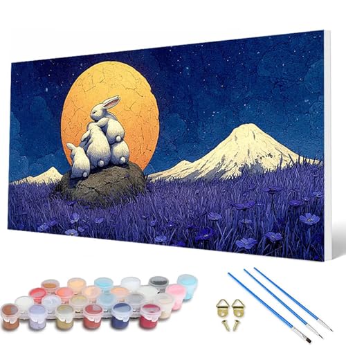 Malen Nach Zahlen Erwachsene, Kaninchen Malen Nach Zahlen Mond Paint by Numbers DIY Bastelset Erwachsene Mit 3 Pinseln und Acrylfarben für Deko Wohnzimmer, Geschenke für Frauen 40 x 80 cm -hcw25071P Malen Nach Zahlen Erwachsene, Kaninchen Malen Nach Zahlen Mond Paint by Numbers DIY Bastelset Erwachsene Mit 3 Pinseln und Acrylfarben für Deko Wohnzimmer, Geschenke für Frauen 40 x 80 cm -hcw25071P von HCWBDWOU