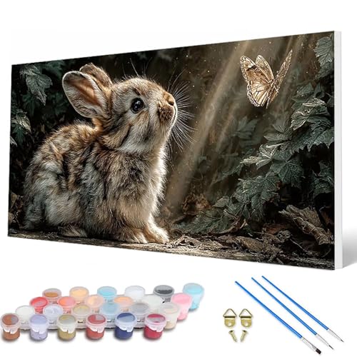 Malen Nach Zahlen Erwachsene, Kaninchen Malen Nach Zahlen Schmetterling Paint by Numbers Bastelset Erwachsene Mit Pinseln und Acrylfarben für Deko Wohnzimmer, Geschenke für Frauen 80X160 CM -hcw25076K Malen Nach Zahlen Erwachsene, Kaninchen Malen Nach Zahlen Schmetterling Paint by Numbers Bastelset Erwachsene Mit Pinseln und Acrylfarben für Deko Wohnzimmer, Geschenke für Frauen 80X160 CM -hcw25076K von HCWBDWOU