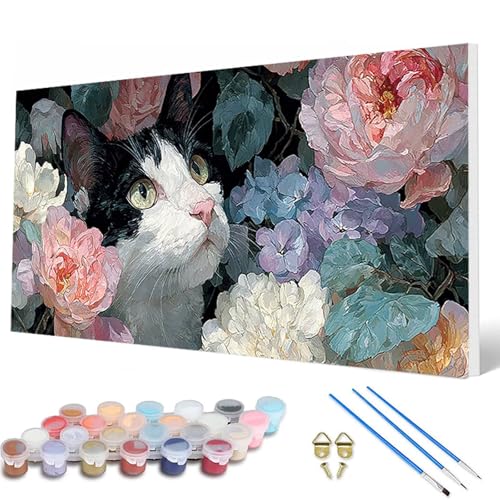 Malen Nach Zahlen Erwachsene, Katze Malen Nach Zahlen Blumen Paint by Numbers DIY Bastelset Erwachsene Mit 3 Pinseln und Acrylfarben für Deko Wohnzimmer, Geschenke für Frauen 60 x 120 cm -hcw25078J Malen Nach Zahlen Erwachsene, Katze Malen Nach Zahlen Blumen Paint by Numbers DIY Bastelset Erwachsene Mit 3 Pinseln und Acrylfarben für Deko Wohnzimmer, Geschenke für Frauen 60 x 120 cm -hcw25078J von HCWBDWOU