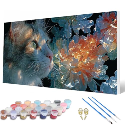 Malen Nach Zahlen Erwachsene, Katze Malen Nach Zahlen Blumenn Paint by Numbers DIY Bastelset Erwachsene Mit 3 Pinseln und Acrylfarben für Deko Wohnzimmer, Geschenke für Frauen 40 x 80 cm -hcw25072L Malen Nach Zahlen Erwachsene, Katze Malen Nach Zahlen Blumenn Paint by Numbers DIY Bastelset Erwachsene Mit 3 Pinseln und Acrylfarben für Deko Wohnzimmer, Geschenke für Frauen 40 x 80 cm -hcw25072L von HCWBDWOU