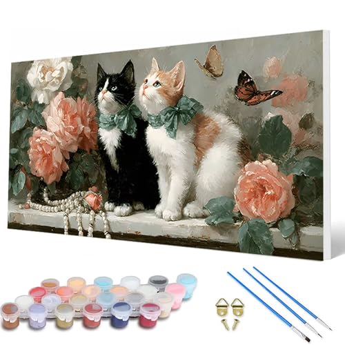 Malen Nach Zahlen Erwachsene, Katze Malen Nach Zahlen Blumenn Paint by Numbers DIY Bastelset Erwachsene Mit 3 Pinseln und Acrylfarben für Deko Wohnzimmer, Geschenke für Frauen 60 x 120 cm -hcw2507D5 Malen Nach Zahlen Erwachsene, Katze Malen Nach Zahlen Blumenn Paint by Numbers DIY Bastelset Erwachsene Mit 3 Pinseln und Acrylfarben für Deko Wohnzimmer, Geschenke für Frauen 60 x 120 cm -hcw2507D5 von HCWBDWOU