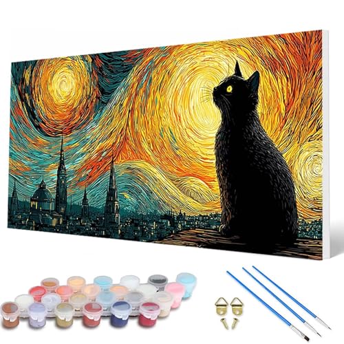Malen Nach Zahlen Erwachsene, Katze Malen Nach Zahlen Sternenhimmel Paint by Numbers Bastelset Erwachsene Mit Pinseln und Acrylfarben für Deko Wohnzimmer, Geschenke für Frauen 100X200 CM -hcw25076O Malen Nach Zahlen Erwachsene, Katze Malen Nach Zahlen Sternenhimmel Paint by Numbers Bastelset Erwachsene Mit Pinseln und Acrylfarben für Deko Wohnzimmer, Geschenke für Frauen 100X200 CM -hcw25076O von HCWBDWOU
