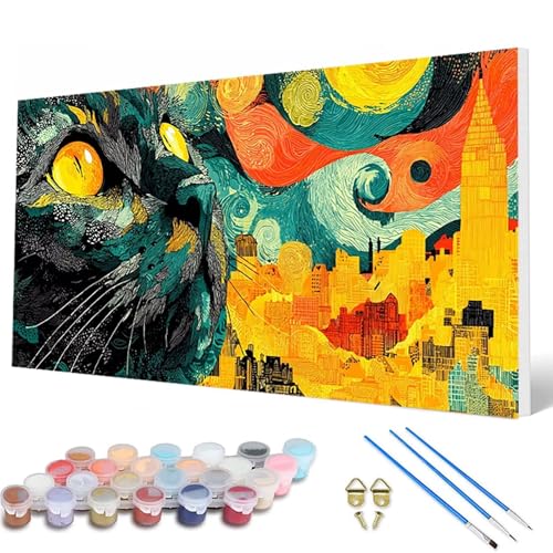 Malen Nach Zahlen Erwachsene, Katze Malen Nach Zahlen Tiere Paint by Numbers DIY Bastelset Erwachsene Mit 3 Pinseln und Acrylfarben für Deko Wohnzimmer, Geschenke für Frauen 40 x 80 cm -hcw25075I Malen Nach Zahlen Erwachsene, Katze Malen Nach Zahlen Tiere Paint by Numbers DIY Bastelset Erwachsene Mit 3 Pinseln und Acrylfarben für Deko Wohnzimmer, Geschenke für Frauen 40 x 80 cm -hcw25075I von HCWBDWOU