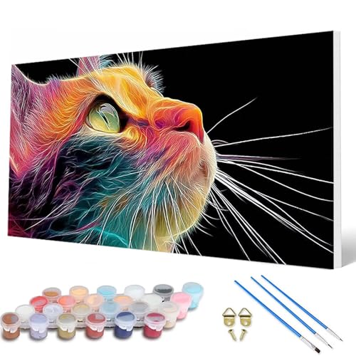 Malen Nach Zahlen Erwachsene, Katze Malen Nach Zahlen Tiere Paint by Numbers DIY Bastelset Erwachsene Mit 3 Pinseln und Acrylfarben für Deko Wohnzimmer, Geschenke für Frauen 60 x 120 cm -hcw2507FR Malen Nach Zahlen Erwachsene, Katze Malen Nach Zahlen Tiere Paint by Numbers DIY Bastelset Erwachsene Mit 3 Pinseln und Acrylfarben für Deko Wohnzimmer, Geschenke für Frauen 60 x 120 cm -hcw2507FR von HCWBDWOU