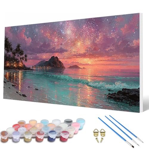 Malen Nach Zahlen Erwachsene, Landschaft Malen Nach Zahlen Meer Paint by Numbers DIY Bastelset Erwachsene Mit 3 Pinseln und Acrylfarben für Deko Wohnzimmer, Geschenke für Frauen 40X80 CM -hcw25071R Malen Nach Zahlen Erwachsene, Landschaft Malen Nach Zahlen Meer Paint by Numbers DIY Bastelset Erwachsene Mit 3 Pinseln und Acrylfarben für Deko Wohnzimmer, Geschenke für Frauen 40X80 CM -hcw25071R von HCWBDWOU