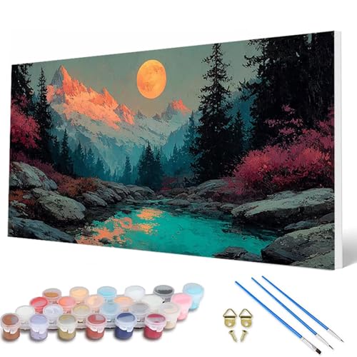 Malen Nach Zahlen Erwachsene, Landschaft Malen Nach Zahlen Mond Paint by Numbers DIY Bastelset Erwachsene Mit 3 Pinseln und Acrylfarben für Deko Wohnzimmer, Geschenke für Frauen 40X80 CM -hcw2507A7 Malen Nach Zahlen Erwachsene, Landschaft Malen Nach Zahlen Mond Paint by Numbers DIY Bastelset Erwachsene Mit 3 Pinseln und Acrylfarben für Deko Wohnzimmer, Geschenke für Frauen 40X80 CM -hcw2507A7 von HCWBDWOU