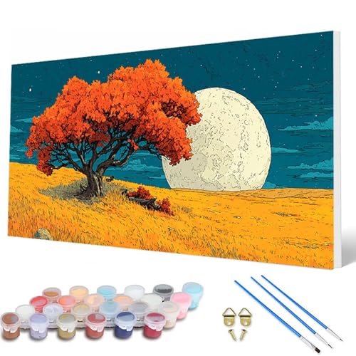 Malen Nach Zahlen Erwachsene, Landschaft Malen Nach Zahlen Mond Paint by Numbers DIY Bastelset Erwachsene Mit 3 Pinseln und Acrylfarben für Deko Wohnzimmer, Geschenke für Frauen 40X80CM -hcw25071X Malen Nach Zahlen Erwachsene, Landschaft Malen Nach Zahlen Mond Paint by Numbers DIY Bastelset Erwachsene Mit 3 Pinseln und Acrylfarben für Deko Wohnzimmer, Geschenke für Frauen 40X80CM -hcw25071X von HCWBDWOU