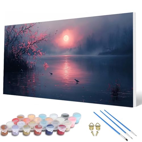 Malen Nach Zahlen Erwachsene, Landschaft Malen Nach Zahlen Mond Paint by Numbers DIY Bastelset Erwachsene Mit 3 Pinseln und Acrylfarben für Deko Wohnzimmer, Geschenke für Frauen 60X120CM -hcw2507IM Malen Nach Zahlen Erwachsene, Landschaft Malen Nach Zahlen Mond Paint by Numbers DIY Bastelset Erwachsene Mit 3 Pinseln und Acrylfarben für Deko Wohnzimmer, Geschenke für Frauen 60X120CM -hcw2507IM von HCWBDWOU