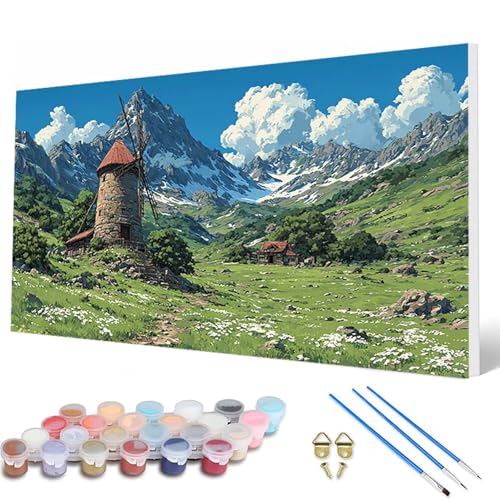 Malen Nach Zahlen Erwachsene, Landschaft Malen Nach Zahlen WindmüHle Paint by Numbers DIY Bastelset Erwachsene Mit Pinseln und Acrylfarben für Deko Wohnzimmer, Geschenke für Frauen 60X120CM -hcw2507SR Malen Nach Zahlen Erwachsene, Landschaft Malen Nach Zahlen WindmüHle Paint by Numbers DIY Bastelset Erwachsene Mit Pinseln und Acrylfarben für Deko Wohnzimmer, Geschenke für Frauen 60X120CM -hcw2507SR von HCWBDWOU