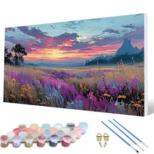 Malen Nach Zahlen Erwachsene, Lavendel Malen Nach Zahlen Landschaft Paint by Numbers DIY Bastelset Erwachsene Mit Pinseln und Acrylfarben für Deko Wohnzimmer, Geschenke für Frauen 40X80 CM -hcw25075M Malen Nach Zahlen Erwachsene, Lavendel Malen Nach Zahlen Landschaft Paint by Numbers DIY Bastelset Erwachsene Mit Pinseln und Acrylfarben für Deko Wohnzimmer, Geschenke für Frauen 40X80 CM -hcw25075M von HCWBDWOU