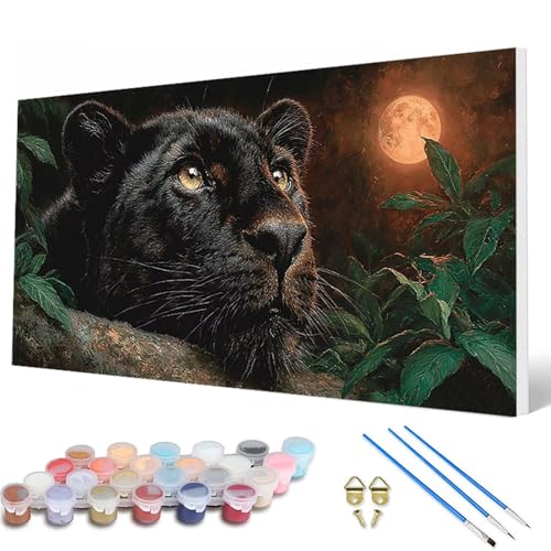 Malen Nach Zahlen Erwachsene, Leopard Malen Nach Zahlen Mond Paint by Numbers DIY Bastelset Erwachsene Mit 3 Pinseln und Acrylfarben für Deko Wohnzimmer, Geschenke für Frauen 40X80CM -hcw2507Y8 Malen Nach Zahlen Erwachsene, Leopard Malen Nach Zahlen Mond Paint by Numbers DIY Bastelset Erwachsene Mit 3 Pinseln und Acrylfarben für Deko Wohnzimmer, Geschenke für Frauen 40X80CM -hcw2507Y8 von HCWBDWOU