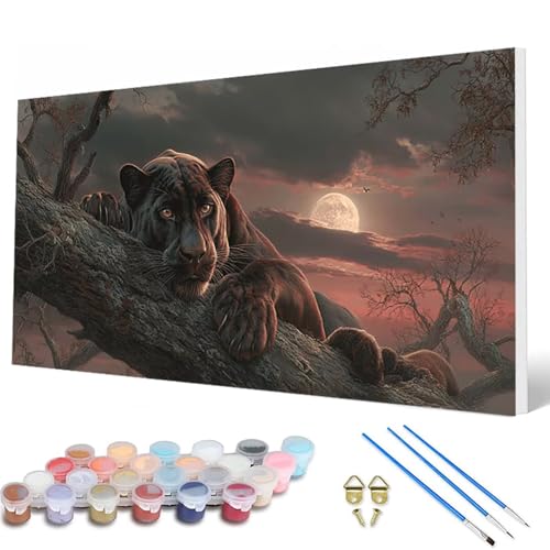 Malen Nach Zahlen Erwachsene, Leopard Malen Nach Zahlen Mond Paint by Numbers DIY Bastelset Erwachsene Mit 3 Pinseln und Acrylfarben für Deko Wohnzimmer, Geschenke für Frauen 60X120CM -hcw250734 Malen Nach Zahlen Erwachsene, Leopard Malen Nach Zahlen Mond Paint by Numbers DIY Bastelset Erwachsene Mit 3 Pinseln und Acrylfarben für Deko Wohnzimmer, Geschenke für Frauen 60X120CM -hcw250734 von HCWBDWOU