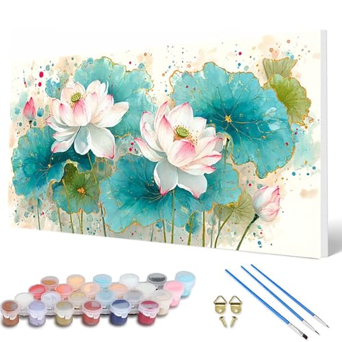 Malen Nach Zahlen Erwachsene, Lotus Malen Nach Zahlen Anlage Paint by Numbers DIY Bastelset Erwachsene Mit 3 Pinseln und Acrylfarben für Deko Wohnzimmer, Geschenke für Frauen 40X80 CM -hcw250761 Malen Nach Zahlen Erwachsene, Lotus Malen Nach Zahlen Anlage Paint by Numbers DIY Bastelset Erwachsene Mit 3 Pinseln und Acrylfarben für Deko Wohnzimmer, Geschenke für Frauen 40X80 CM -hcw250761 von HCWBDWOU
