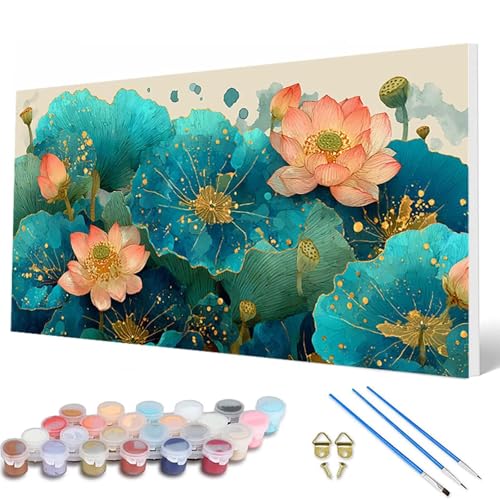 Malen Nach Zahlen Erwachsene, Lotus Malen Nach Zahlen Blumen Paint by Numbers DIY Bastelset Erwachsene Mit 3 Pinseln und Acrylfarben für Deko Wohnzimmer, Geschenke für Frauen 60X120 CM -hcw250709 Malen Nach Zahlen Erwachsene, Lotus Malen Nach Zahlen Blumen Paint by Numbers DIY Bastelset Erwachsene Mit 3 Pinseln und Acrylfarben für Deko Wohnzimmer, Geschenke für Frauen 60X120 CM -hcw250709 von HCWBDWOU