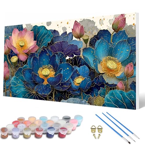 Malen Nach Zahlen Erwachsene, Lotus Malen Nach Zahlen Blumenn Paint by Numbers DIY Bastelset Erwachsene Mit 3 Pinseln und Acrylfarben für Deko Wohnzimmer, Geschenke für Frauen 40 x 80 cm -hcw2507FA Malen Nach Zahlen Erwachsene, Lotus Malen Nach Zahlen Blumenn Paint by Numbers DIY Bastelset Erwachsene Mit 3 Pinseln und Acrylfarben für Deko Wohnzimmer, Geschenke für Frauen 40 x 80 cm -hcw2507FA von HCWBDWOU