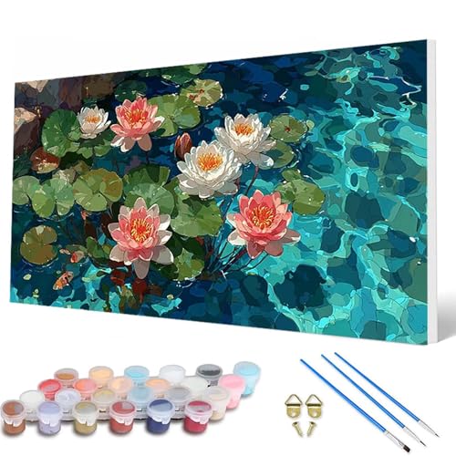 Malen Nach Zahlen Erwachsene, Lotus Malen Nach Zahlen Landschaft Paint by Numbers DIY Bastelset Erwachsene Mit 3 Pinseln und Acrylfarben für Deko Wohnzimmer, Geschenke für Frauen 40 x 80 cm -hcw250703 Malen Nach Zahlen Erwachsene, Lotus Malen Nach Zahlen Landschaft Paint by Numbers DIY Bastelset Erwachsene Mit 3 Pinseln und Acrylfarben für Deko Wohnzimmer, Geschenke für Frauen 40 x 80 cm -hcw250703 von HCWBDWOU