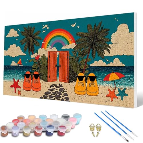 Malen Nach Zahlen Erwachsene, Meer Malen Nach Zahlen Landschaft Paint by Numbers DIY Bastelset Erwachsene Mit 3 Pinseln und Acrylfarben für Deko Wohnzimmer, Geschenke für Frauen 40 x 80 cm -hcw2507V2 Malen Nach Zahlen Erwachsene, Meer Malen Nach Zahlen Landschaft Paint by Numbers DIY Bastelset Erwachsene Mit 3 Pinseln und Acrylfarben für Deko Wohnzimmer, Geschenke für Frauen 40 x 80 cm -hcw2507V2 von HCWBDWOU