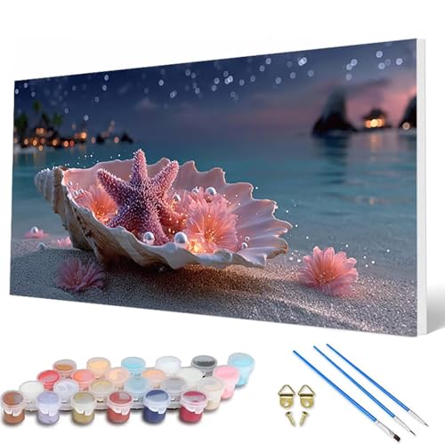 Malen Nach Zahlen Erwachsene, Meer Malen Nach Zahlen Seestern Paint by Numbers DIY Bastelset Erwachsene Mit 3 Pinseln und Acrylfarben für Deko Wohnzimmer, Geschenke für Frauen 60X120 CM -hcw25075B Malen Nach Zahlen Erwachsene, Meer Malen Nach Zahlen Seestern Paint by Numbers DIY Bastelset Erwachsene Mit 3 Pinseln und Acrylfarben für Deko Wohnzimmer, Geschenke für Frauen 60X120 CM -hcw25075B von HCWBDWOU