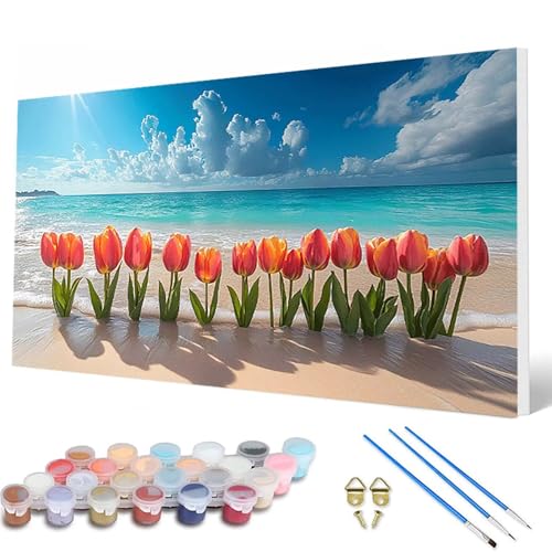 Malen Nach Zahlen Erwachsene, Meer Malen Nach Zahlen Tulpe Paint by Numbers DIY Bastelset Erwachsene Mit 3 Pinseln und Acrylfarben für Deko Wohnzimmer, Geschenke für Frauen 60 x 120 cm -hcw2507PJ Malen Nach Zahlen Erwachsene, Meer Malen Nach Zahlen Tulpe Paint by Numbers DIY Bastelset Erwachsene Mit 3 Pinseln und Acrylfarben für Deko Wohnzimmer, Geschenke für Frauen 60 x 120 cm -hcw2507PJ von HCWBDWOU