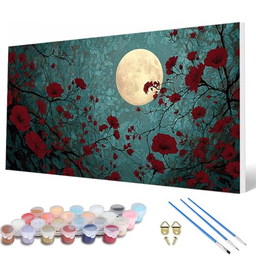 Malen Nach Zahlen Erwachsene, Mond Malen Nach Zahlen Blumenn Paint by Numbers DIY Bastelset Erwachsene Mit 3 Pinseln und Acrylfarben für Deko Wohnzimmer, Geschenke für Frauen 100X200 CM -hcw2507HW Malen Nach Zahlen Erwachsene, Mond Malen Nach Zahlen Blumenn Paint by Numbers DIY Bastelset Erwachsene Mit 3 Pinseln und Acrylfarben für Deko Wohnzimmer, Geschenke für Frauen 100X200 CM -hcw2507HW von HCWBDWOU
