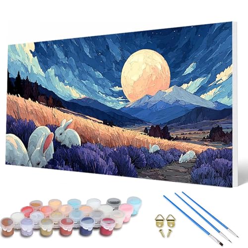 Malen Nach Zahlen Erwachsene, Mond Malen Nach Zahlen Kaninchen Paint by Numbers DIY Bastelset Erwachsene Mit 3 Pinseln und Acrylfarben für Deko Wohnzimmer, Geschenke für Frauen 60X120CM -hcw2507C0 Malen Nach Zahlen Erwachsene, Mond Malen Nach Zahlen Kaninchen Paint by Numbers DIY Bastelset Erwachsene Mit 3 Pinseln und Acrylfarben für Deko Wohnzimmer, Geschenke für Frauen 60X120CM -hcw2507C0 von HCWBDWOU