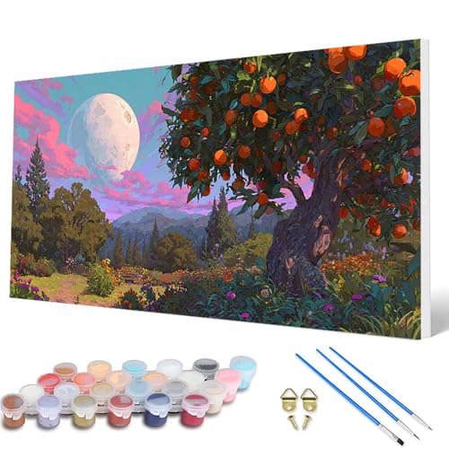 Malen Nach Zahlen Erwachsene, Mond Malen Nach Zahlen Landschaft Paint by Numbers DIY Bastelset Erwachsene Mit 3 Pinseln und Acrylfarben für Deko Wohnzimmer, Geschenke für Frauen 40 x 80 cm -hcw25073J Malen Nach Zahlen Erwachsene, Mond Malen Nach Zahlen Landschaft Paint by Numbers DIY Bastelset Erwachsene Mit 3 Pinseln und Acrylfarben für Deko Wohnzimmer, Geschenke für Frauen 40 x 80 cm -hcw25073J von HCWBDWOU