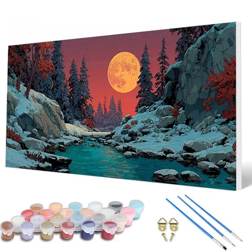 Malen Nach Zahlen Erwachsene, Mond Malen Nach Zahlen Landschaft Paint by Numbers DIY Bastelset Erwachsene Mit 3 Pinseln und Acrylfarben für Deko Wohnzimmer, Geschenke für Frauen 40X80CM -hcw250739 Malen Nach Zahlen Erwachsene, Mond Malen Nach Zahlen Landschaft Paint by Numbers DIY Bastelset Erwachsene Mit 3 Pinseln und Acrylfarben für Deko Wohnzimmer, Geschenke für Frauen 40X80CM -hcw250739 von HCWBDWOU