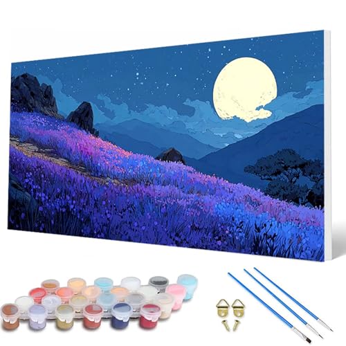 Malen Nach Zahlen Erwachsene, Mond Malen Nach Zahlen Lavendel Paint by Numbers DIY Bastelset Erwachsene Mit 3 Pinseln und Acrylfarben für Deko Wohnzimmer, Geschenke für Frauen 40X80 CM -hcw2507E4 Malen Nach Zahlen Erwachsene, Mond Malen Nach Zahlen Lavendel Paint by Numbers DIY Bastelset Erwachsene Mit 3 Pinseln und Acrylfarben für Deko Wohnzimmer, Geschenke für Frauen 40X80 CM -hcw2507E4 von HCWBDWOU
