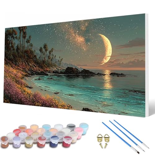 Malen Nach Zahlen Erwachsene, Mond Malen Nach Zahlen Meer Paint by Numbers DIY Bastelset Erwachsene Mit 3 Pinseln und Acrylfarben für Zimmer Deko Wohnzimmer, Geschenke für Frauen 80X160 CM -hcw2507Q7 Malen Nach Zahlen Erwachsene, Mond Malen Nach Zahlen Meer Paint by Numbers DIY Bastelset Erwachsene Mit 3 Pinseln und Acrylfarben für Zimmer Deko Wohnzimmer, Geschenke für Frauen 80X160 CM -hcw2507Q7 von HCWBDWOU
