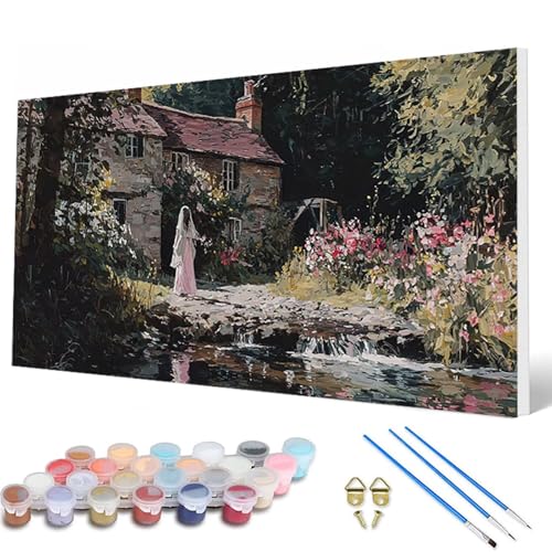 Malen Nach Zahlen Erwachsene, Natur Malen Nach Zahlen Garten Paint by Numbers DIY Bastelset Erwachsene Mit 3 Pinseln und Acrylfarben für Deko Wohnzimmer, Geschenke für Frauen 40X80CM -hcw2507NS Malen Nach Zahlen Erwachsene, Natur Malen Nach Zahlen Garten Paint by Numbers DIY Bastelset Erwachsene Mit 3 Pinseln und Acrylfarben für Deko Wohnzimmer, Geschenke für Frauen 40X80CM -hcw2507NS von HCWBDWOU