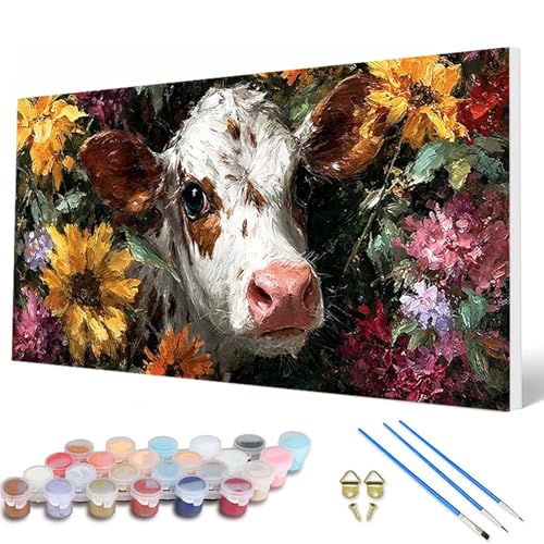 Malen Nach Zahlen Erwachsene, Ochse Malen Nach Zahlen Blumen Paint by Numbers DIY Bastelset Erwachsene Mit 3 Pinseln und Acrylfarben für Deko Wohnzimmer, Geschenke für Frauen 80 x 160 cm -hcw2507KC Malen Nach Zahlen Erwachsene, Ochse Malen Nach Zahlen Blumen Paint by Numbers DIY Bastelset Erwachsene Mit 3 Pinseln und Acrylfarben für Deko Wohnzimmer, Geschenke für Frauen 80 x 160 cm -hcw2507KC von HCWBDWOU