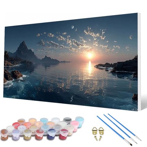 Malen Nach Zahlen Erwachsene, Ozean Malen Nach Zahlen Landschaft Paint by Numbers DIY Bastelset Erwachsene Mit 3 Pinseln und Acrylfarben für Deko Wohnzimmer, Geschenke für Frauen 40X80 CM -hcw2507C6 Malen Nach Zahlen Erwachsene, Ozean Malen Nach Zahlen Landschaft Paint by Numbers DIY Bastelset Erwachsene Mit 3 Pinseln und Acrylfarben für Deko Wohnzimmer, Geschenke für Frauen 40X80 CM -hcw2507C6 von HCWBDWOU