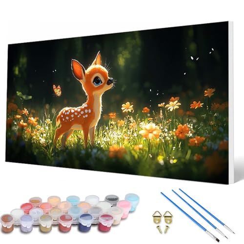 Malen Nach Zahlen Erwachsene, Reh Malen Nach Zahlen Blumen Paint by Numbers DIY Bastelset Erwachsene Mit 3 Pinseln und Acrylfarben für Deko Wohnzimmer, Geschenke für Frauen 80X160 CM -hcw2507P2 Malen Nach Zahlen Erwachsene, Reh Malen Nach Zahlen Blumen Paint by Numbers DIY Bastelset Erwachsene Mit 3 Pinseln und Acrylfarben für Deko Wohnzimmer, Geschenke für Frauen 80X160 CM -hcw2507P2 von HCWBDWOU