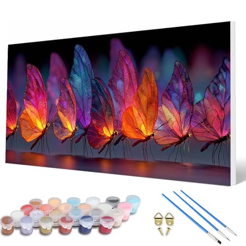 Malen Nach Zahlen Erwachsene, Schmetterling Malen Nach Zahlen Tiere Paint by Numbers Bastelset Erwachsene Mit Pinseln und Acrylfarben für Deko Wohnzimmer, Geschenke für Frauen 100X200 CM -hcw2507VL Malen Nach Zahlen Erwachsene, Schmetterling Malen Nach Zahlen Tiere Paint by Numbers Bastelset Erwachsene Mit Pinseln und Acrylfarben für Deko Wohnzimmer, Geschenke für Frauen 100X200 CM -hcw2507VL von HCWBDWOU